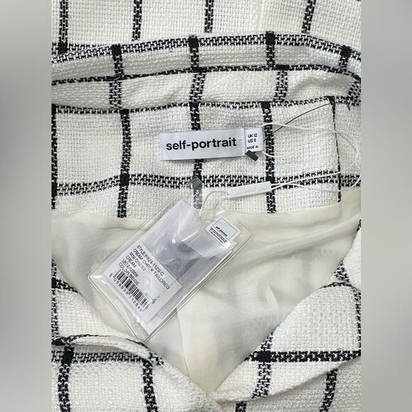 Self-Portrait Checkered Belted Minidress size 8 - Picture 12 of 13